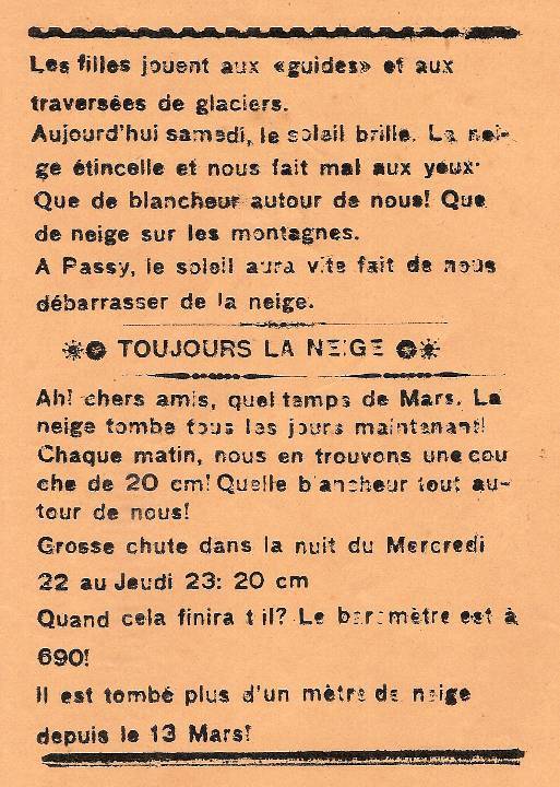 Journal scolaire de Passy, « Face au Mont-Blanc », février-mars 1939, p. 5 