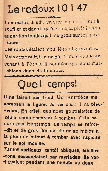 Journal scolaire de Passy, « Face au Mont-Blanc », janvier 1947, p. 3