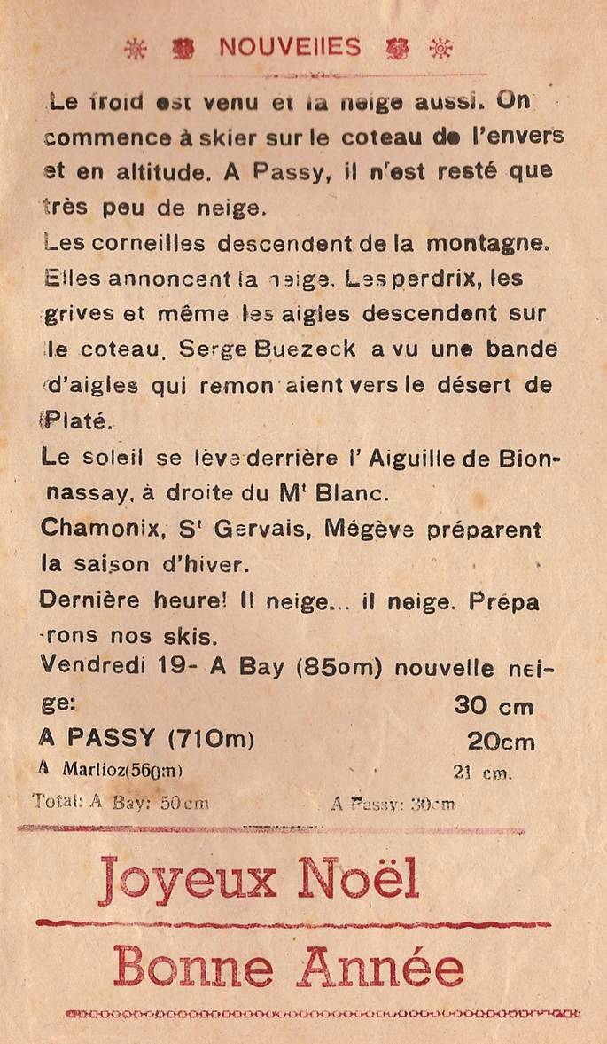 Journal scolaire de Passy, « Face au Mont-Blanc », novembre-décembre 1947  p. 11  
