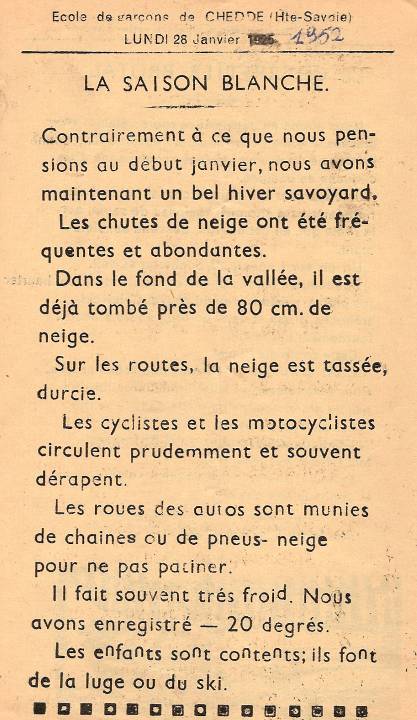 Journal scolaire de Passy, « Face au Mont-Blanc », janvier-février 1952, p. 6 