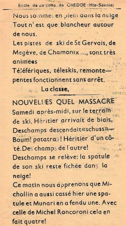 Journal scolaire de Passy, « Face au Mont-Blanc », janvier-février 1952, p. 7 