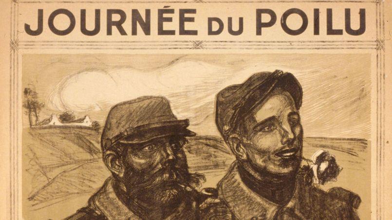Affiche « Journée du poilu, 25 et 26 décembre 1915 organisée par le Parlement » (site lefigaro.fr/histoire/centenaire-14-18) 