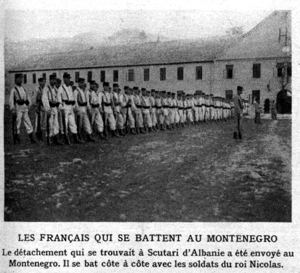 Les Français qui se battent au Monténégro (Wikipedia, photographie dans Le Miroir) Le Miroir.)