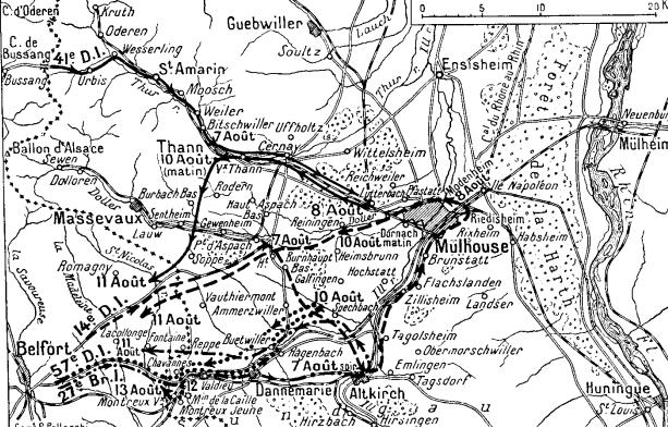Bataille de Mulhouse du 7 au 13 août 1914 (Site chtimiste page batailles1418 alsace 1914)