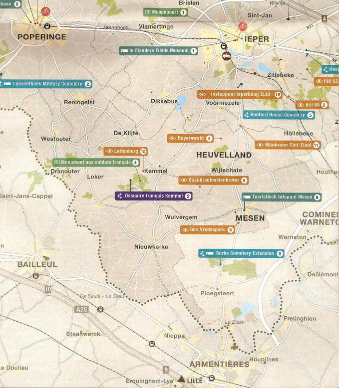 Carte touristique des Flandres 2014-18 (province West-vlaanderen)