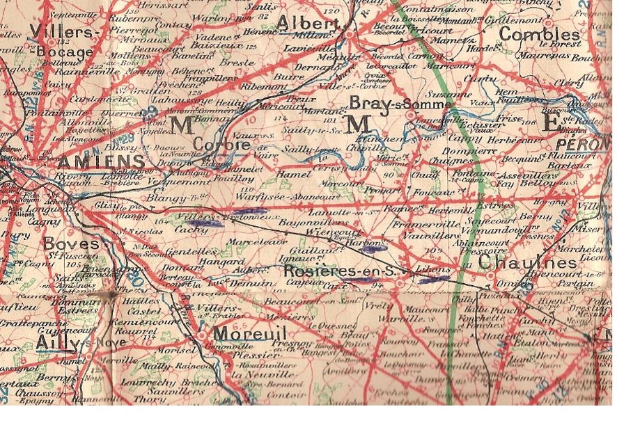 Carte du secteur nord appartenant à Pierre Perroud (Doc. Jean Perroud, archives familiales)