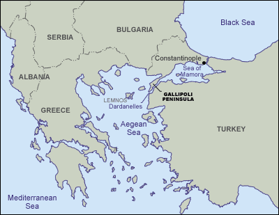 Carte des Dardanelles (Site awm.gov.au) 