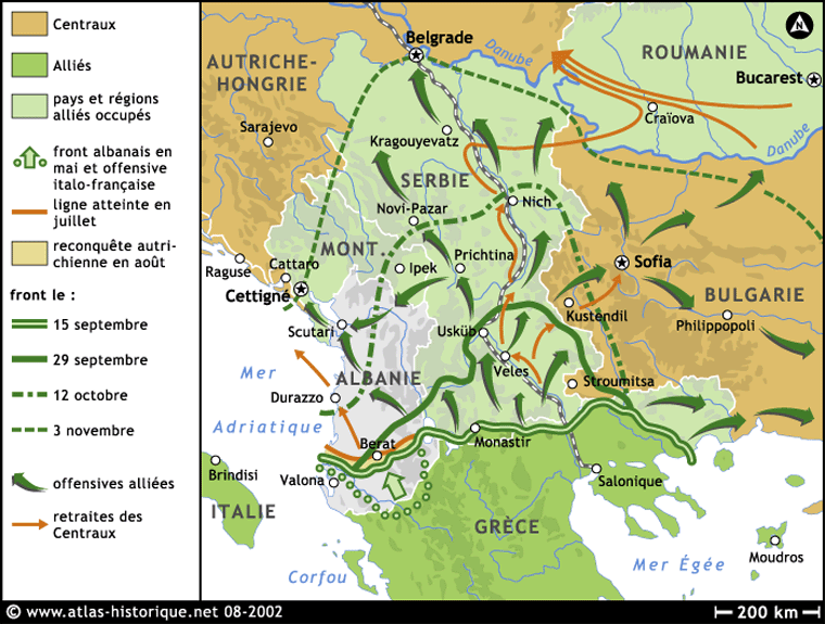  Ipek sur une carte de l’offensive de l’armée d’Orient en septembre-novembre 1918 (site passion-histoire.net)