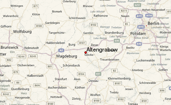 Carte de la région d’Altengrabow 