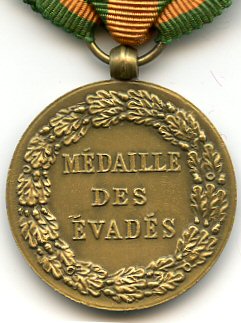 Revers de la Médaille des évadés (site Wikipedia, art. Médaille des évadés)