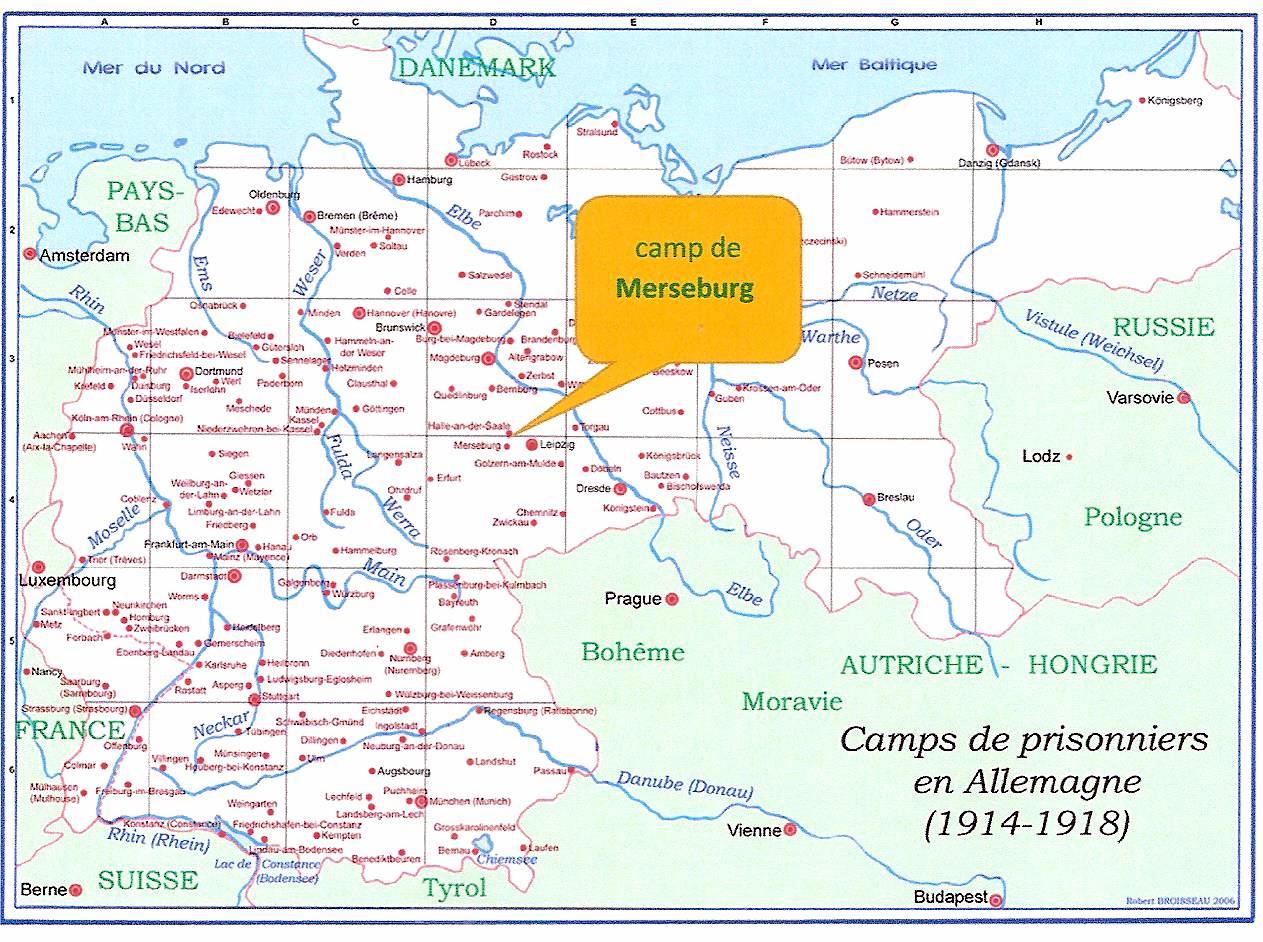  Carte situant le camp de Merseburg, à l’ouest de Leipzig (Robert Broisseau, 2006)