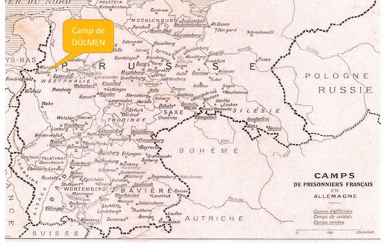 Carte situant le camp de Dülmen