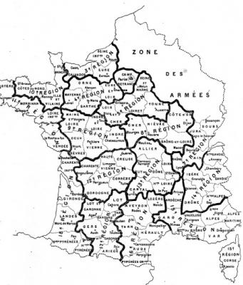 Les régions militaires, 1872-1913, Carte